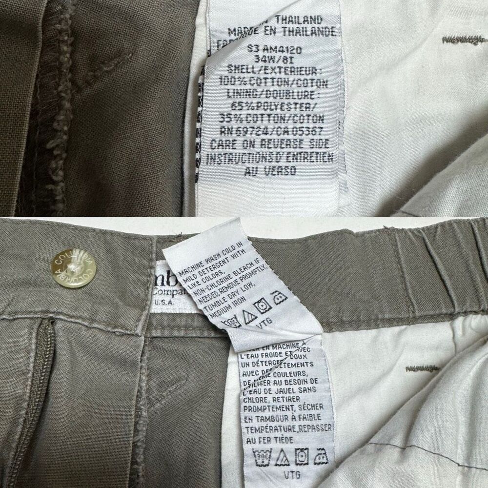 Columbia Men's Khaki Green Cargo Shorts - Size 34 stretch waist - Picture 4 of 14